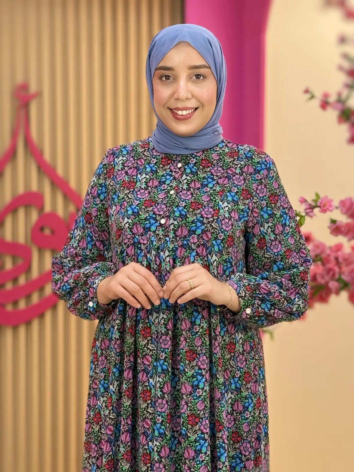 فستان أريج بنفسجي مزهر