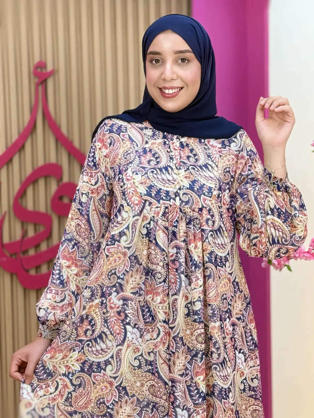 فستان أريج أزرق مزهر
