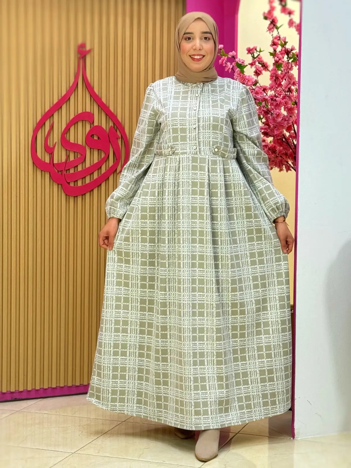 فستان دفئ بيج