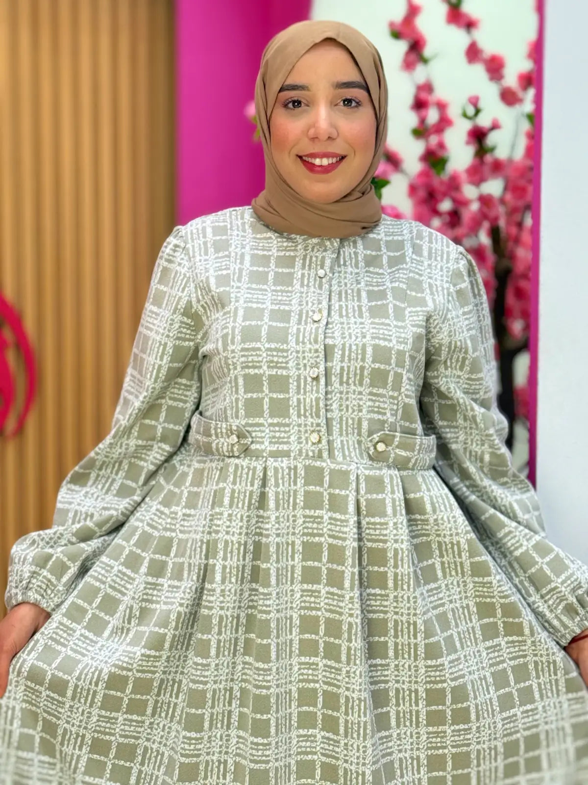 فستان دفئ بيج