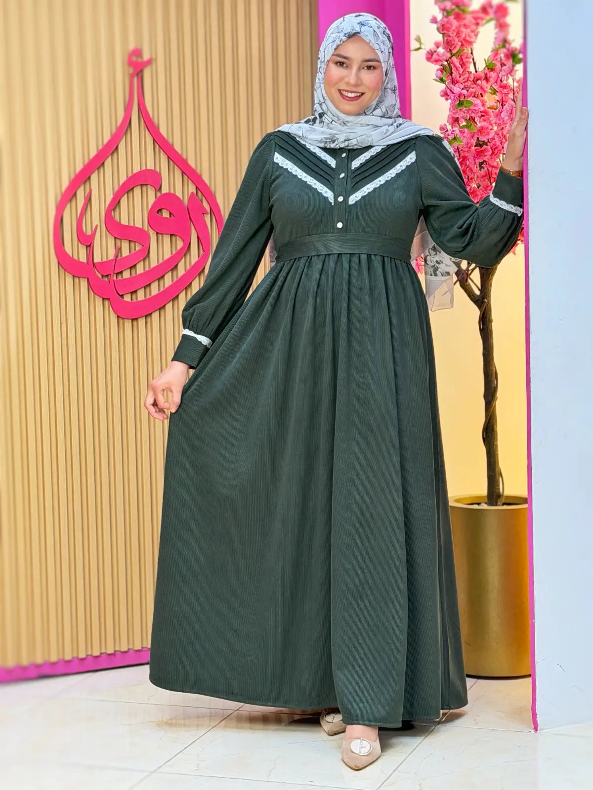 فستان تالة أخضر