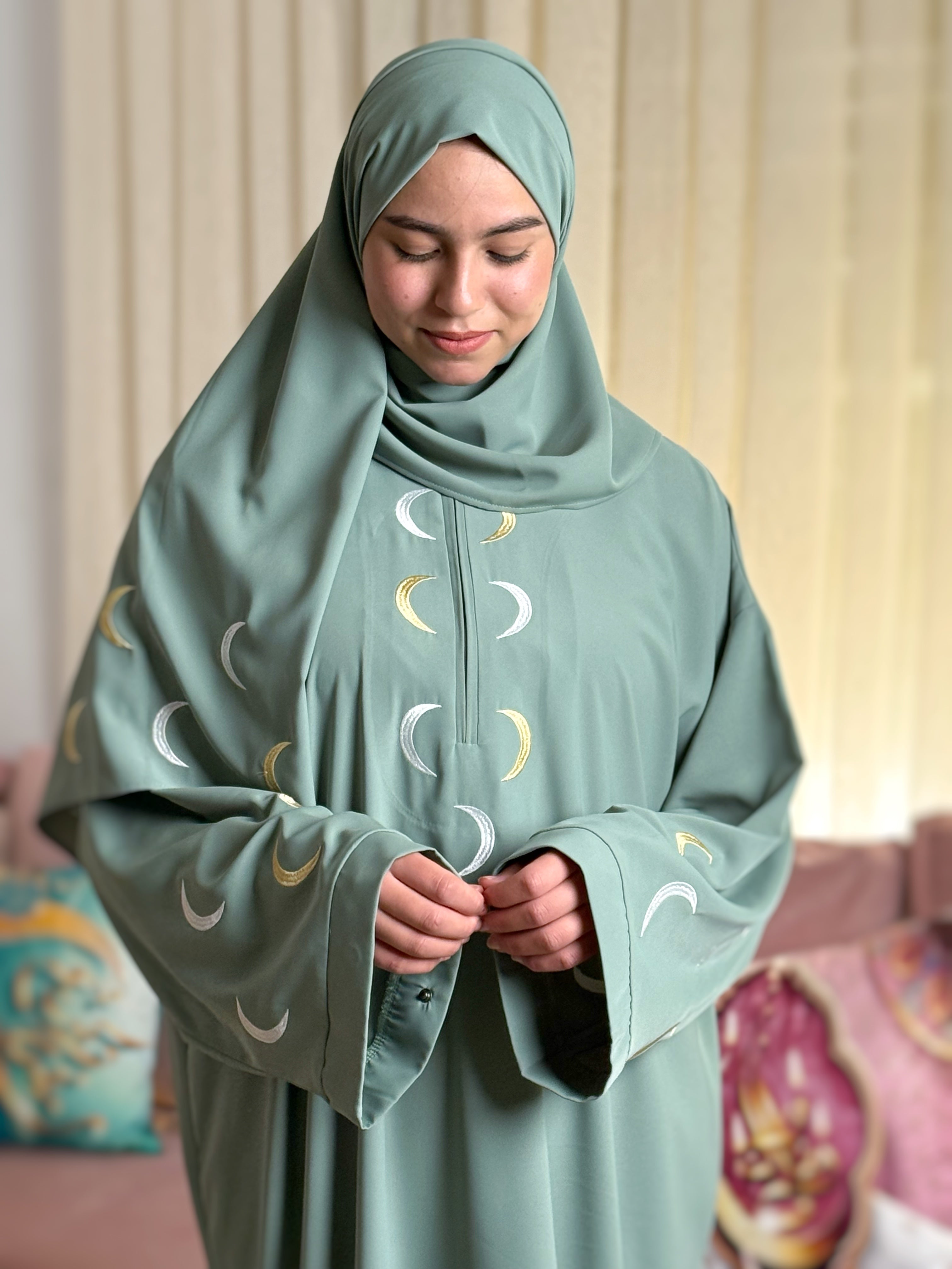 ABAYA SAFIA Vert Eau