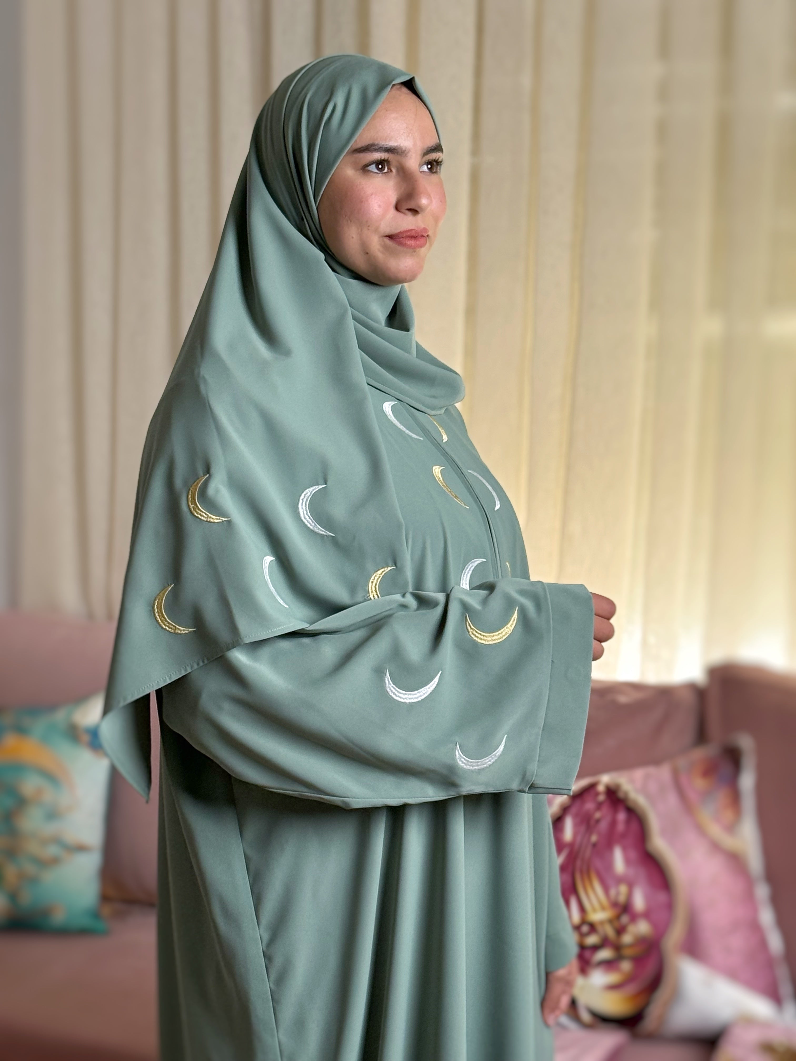 ABAYA SAFIA Vert Eau