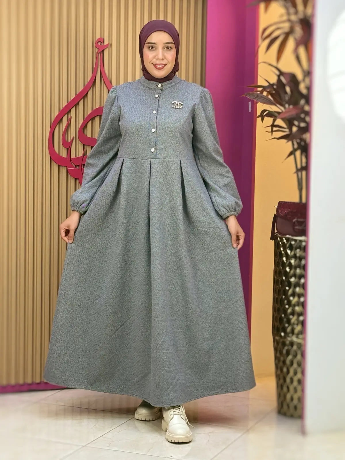 فستان عبير أزرق
