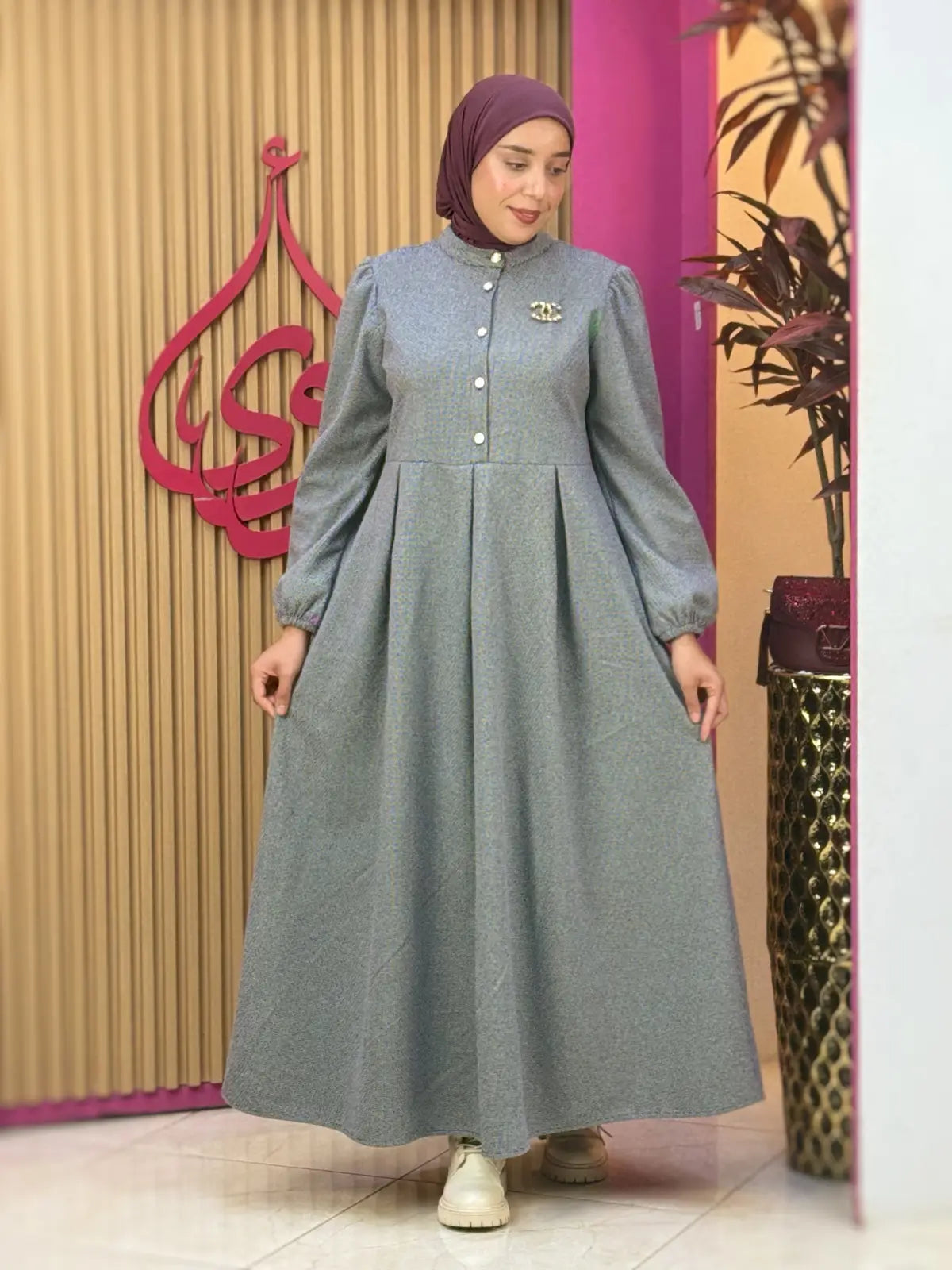 فستان عبير أزرق