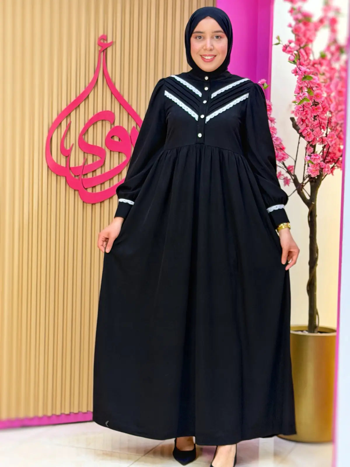 فستان تالة أسود