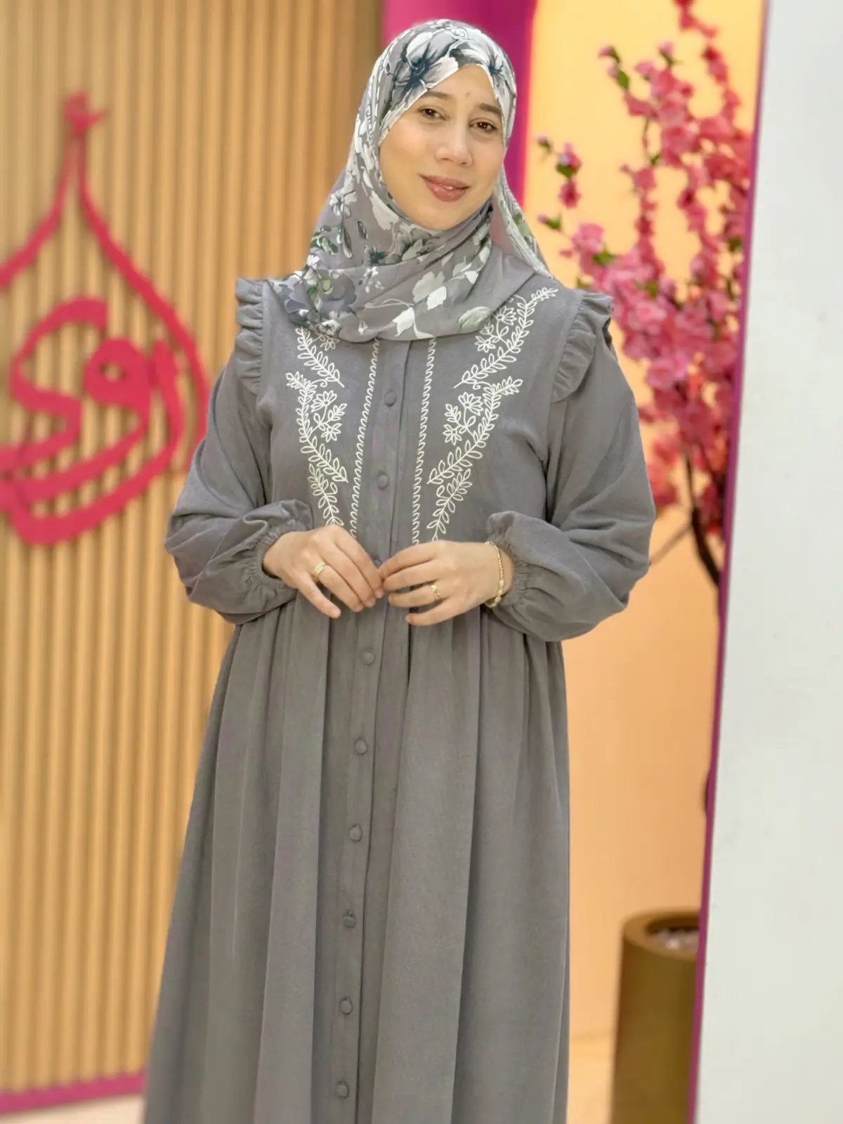 فستان سيرين رمادي