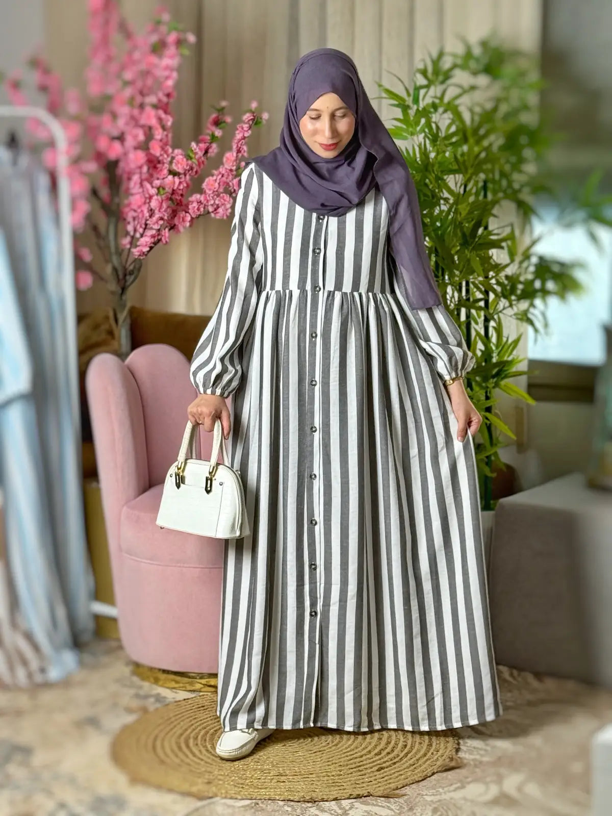 Robe BAHIA Rayée Gris