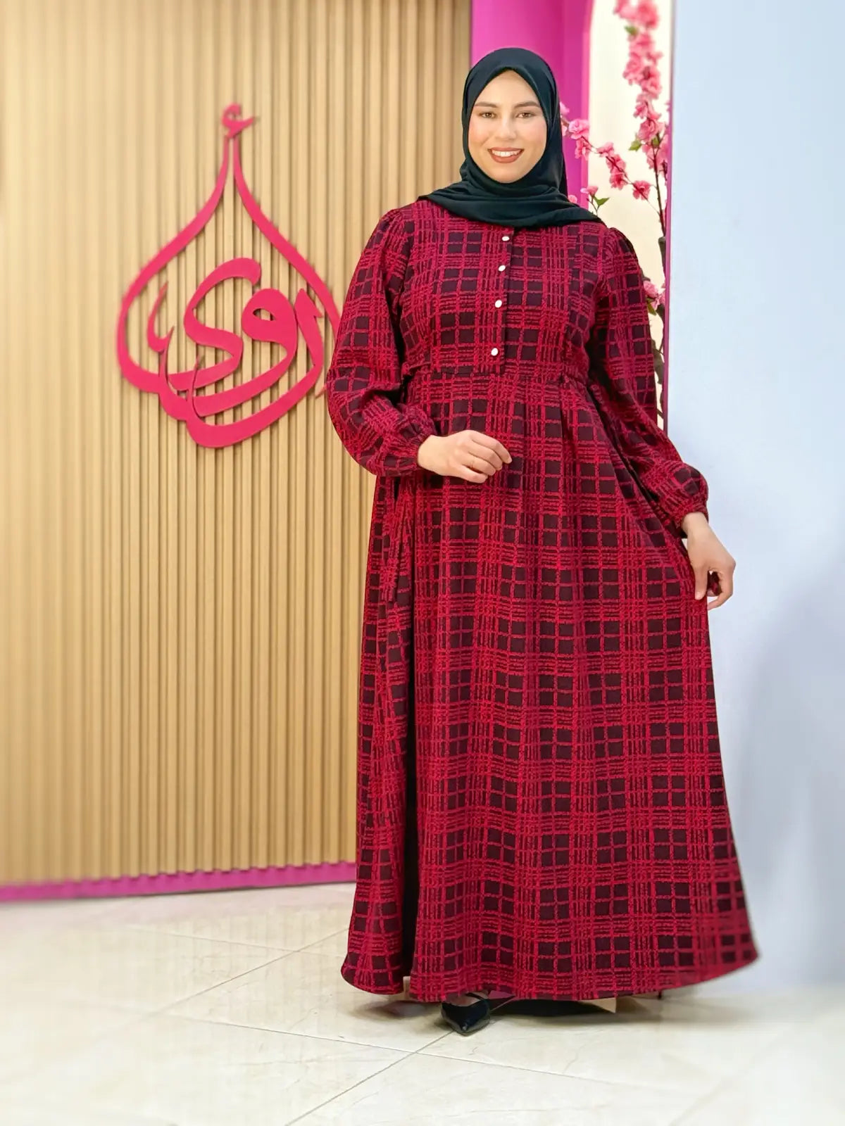 فستان دفئ أحمر