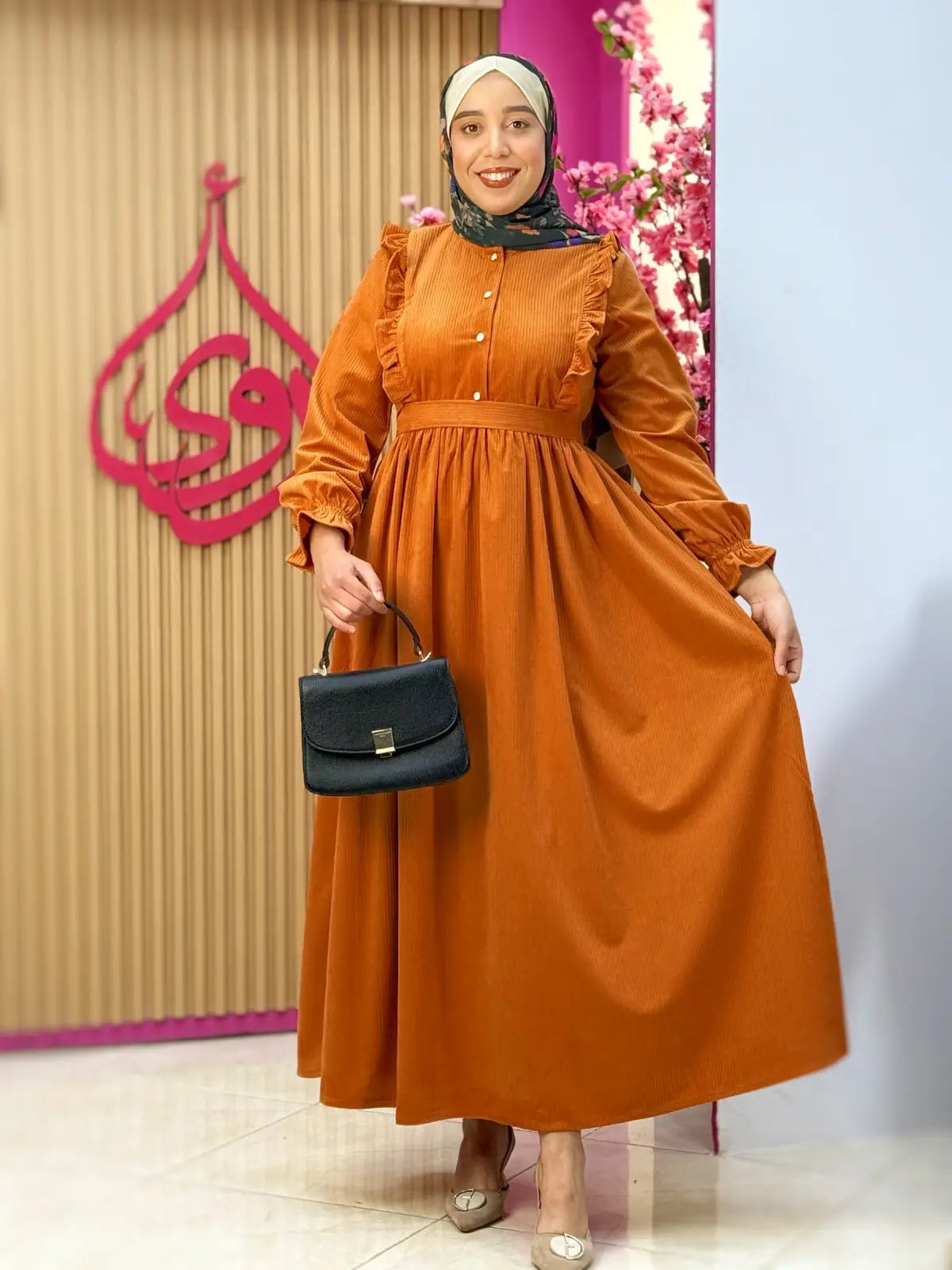 فستان صباح برتقالي