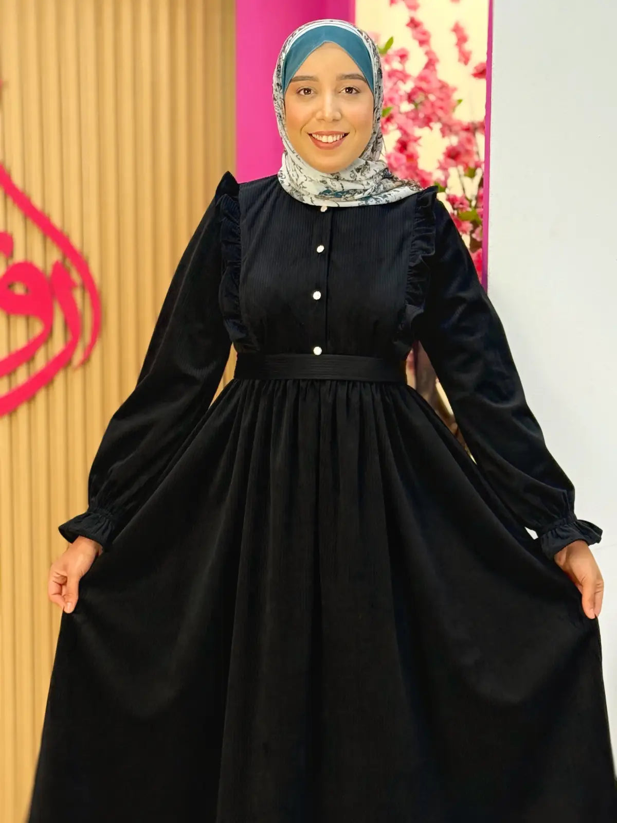 فستان صباح أسود