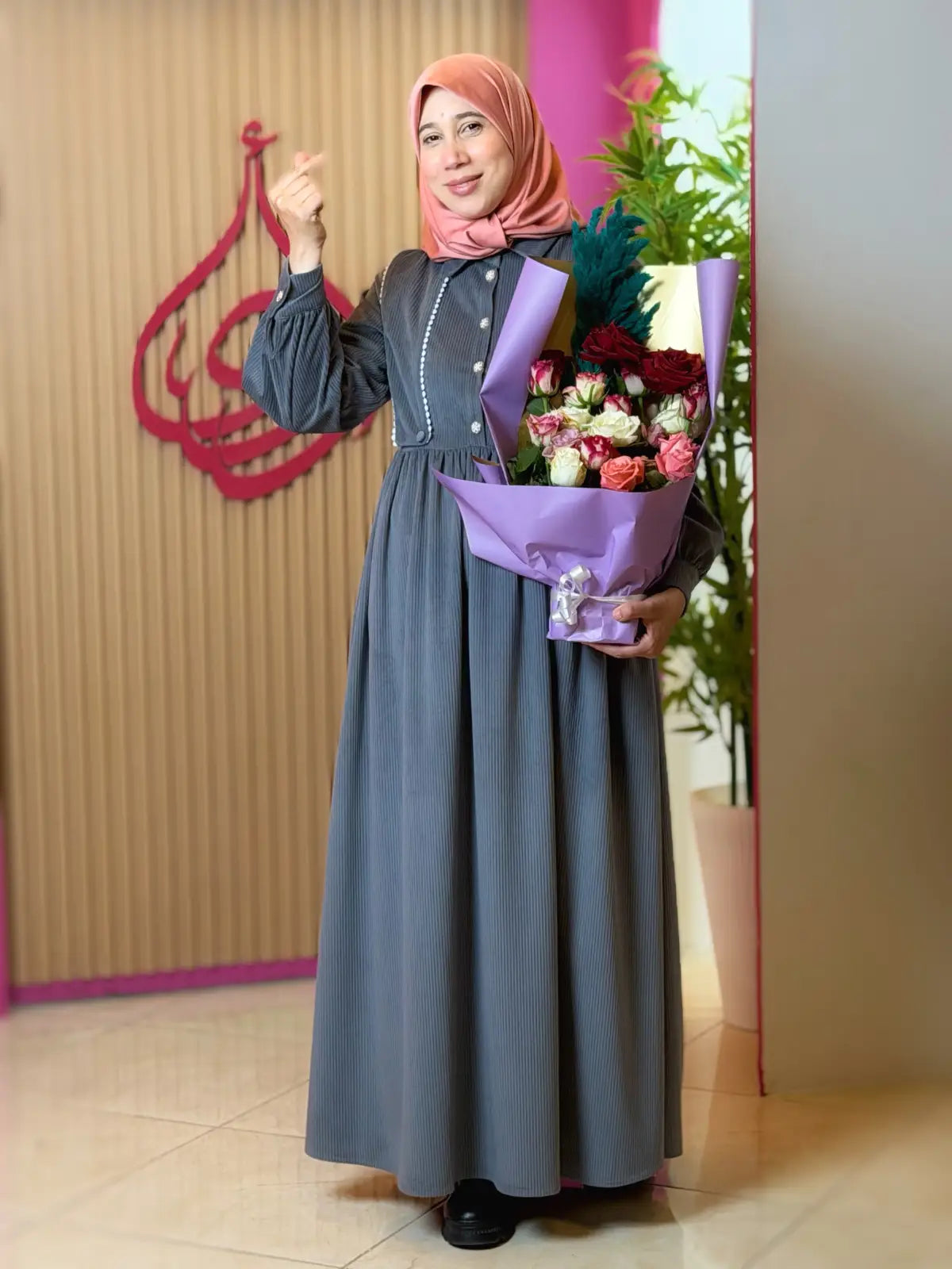 فستان وصال رمادي