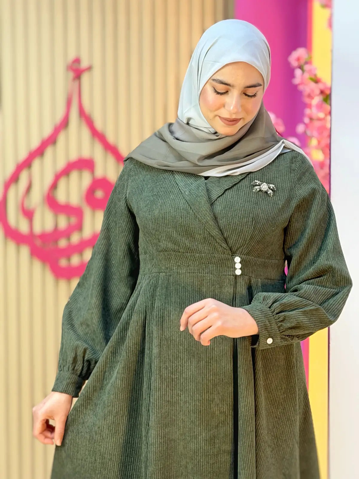 فستان حنين أخضر