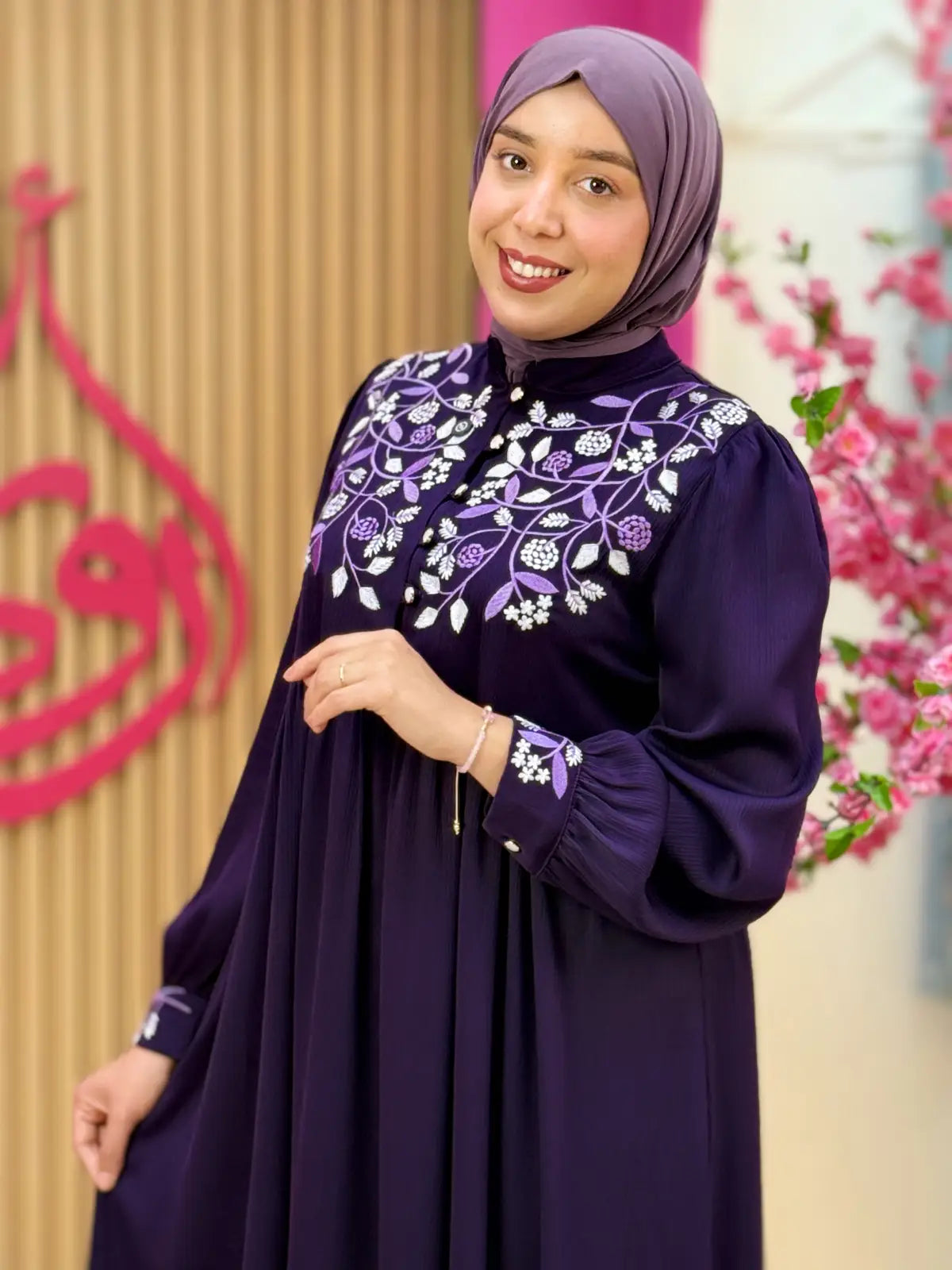 فستان هيام بنفسجي غامق