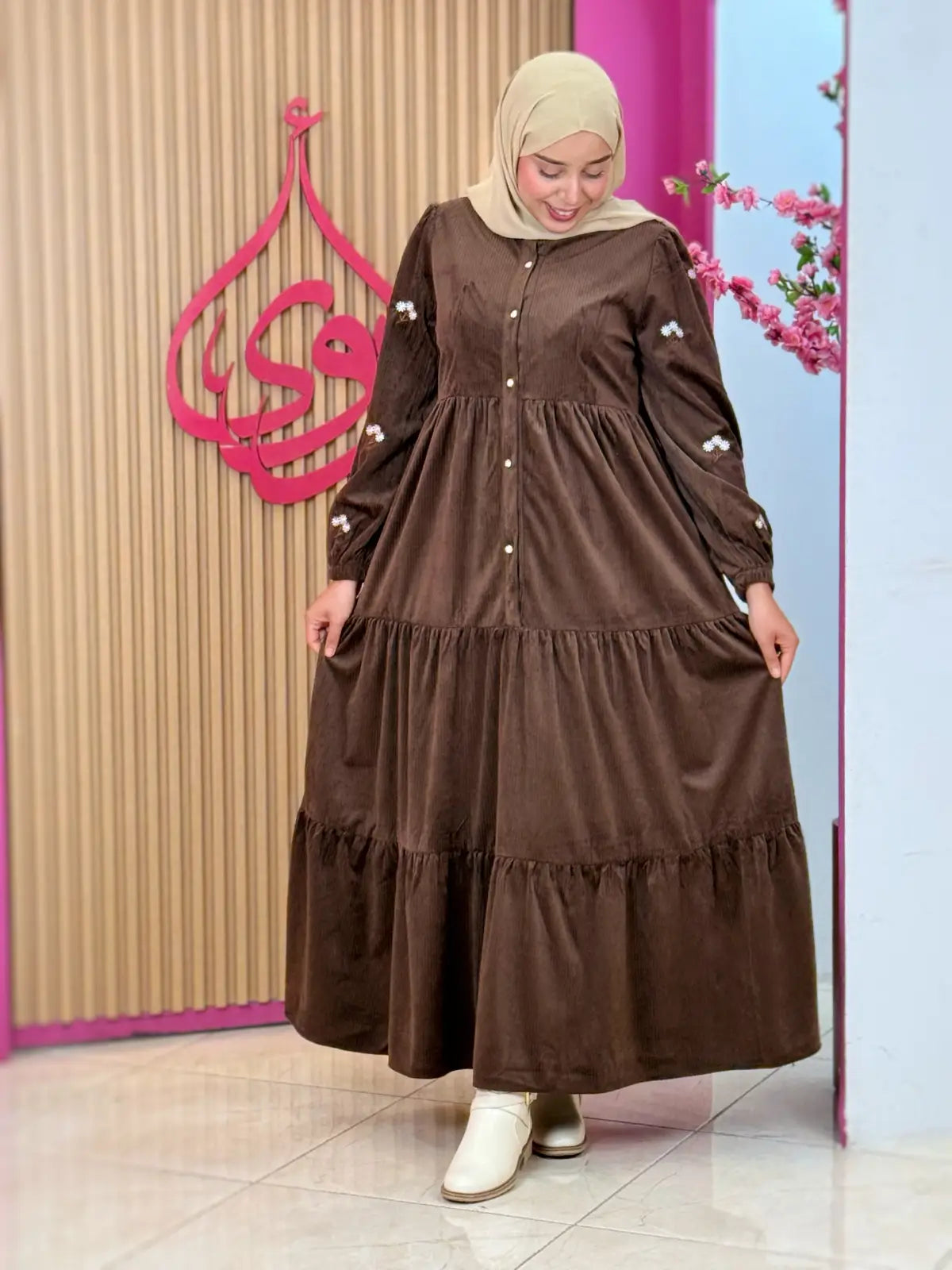 فستان سديم شكلاطي