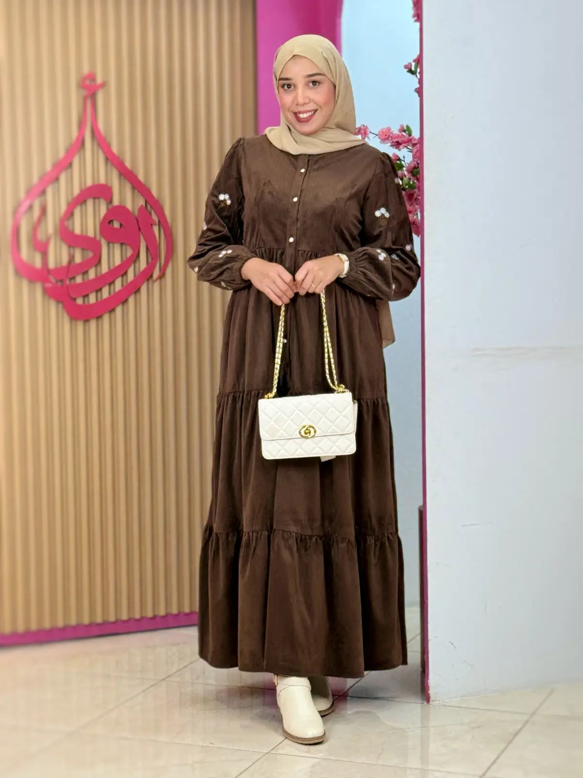 فستان سديم شكلاطي