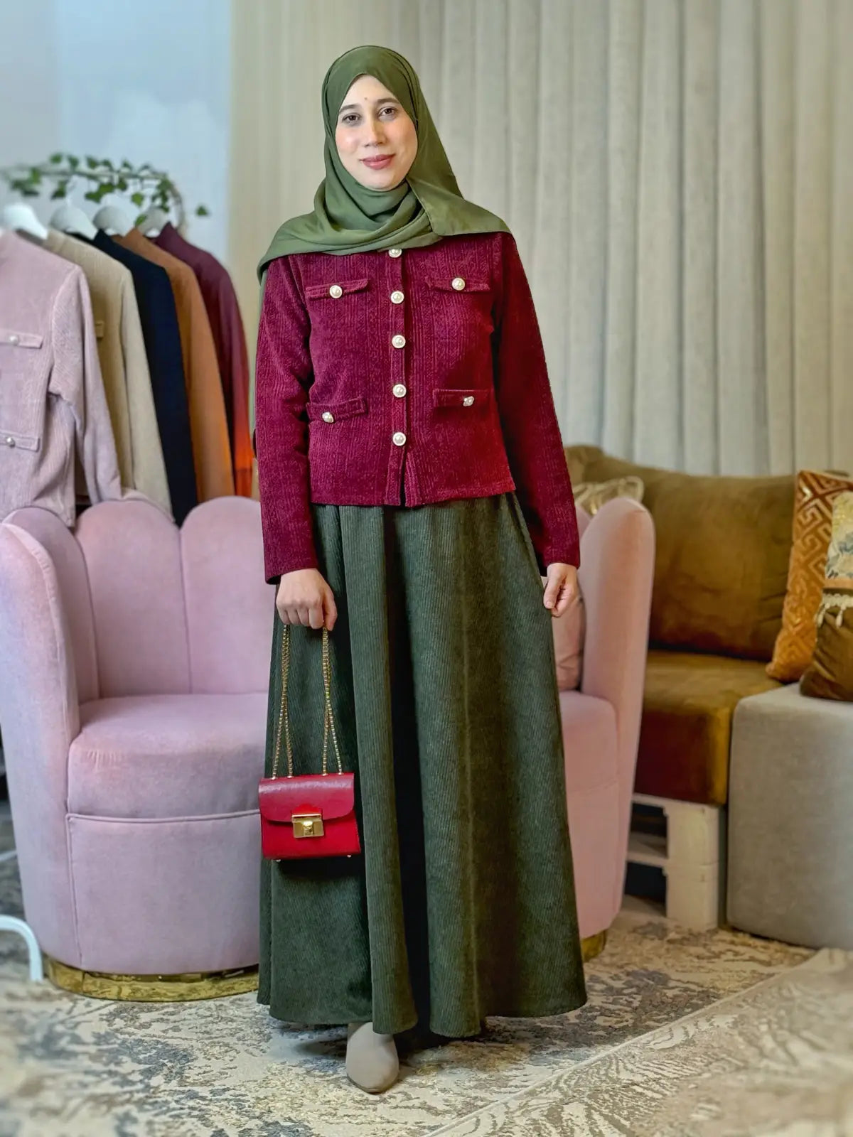 سترة فرح برغندي