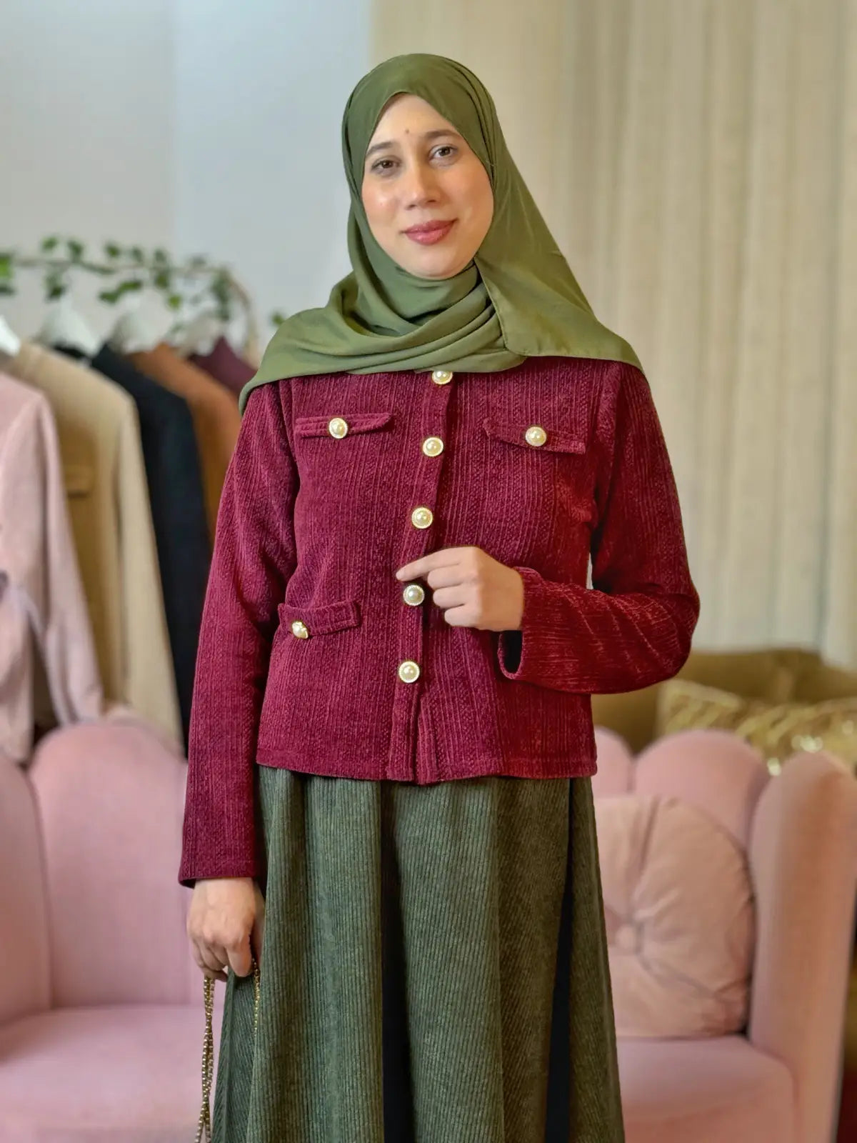 سترة فرح برغندي