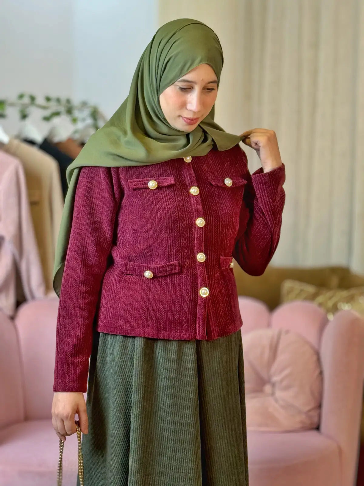 سترة فرح برغندي