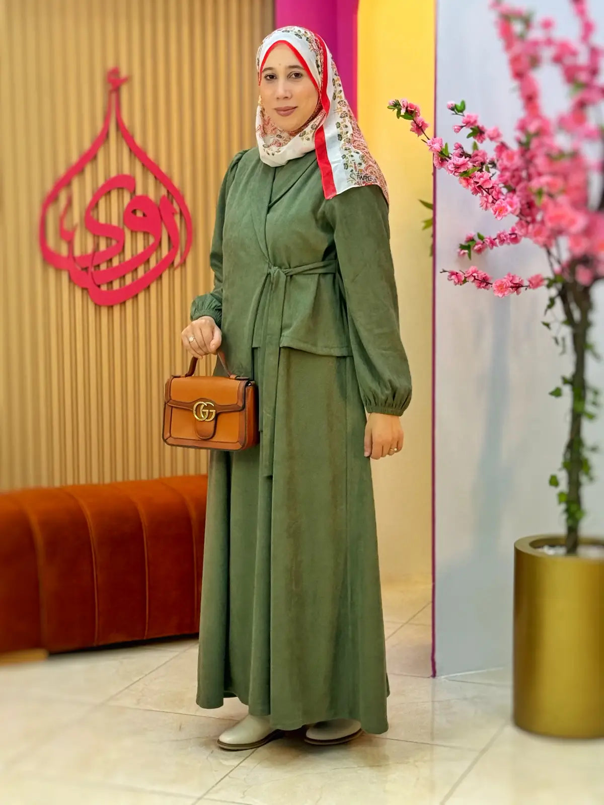 فستان مرجانة أخضر