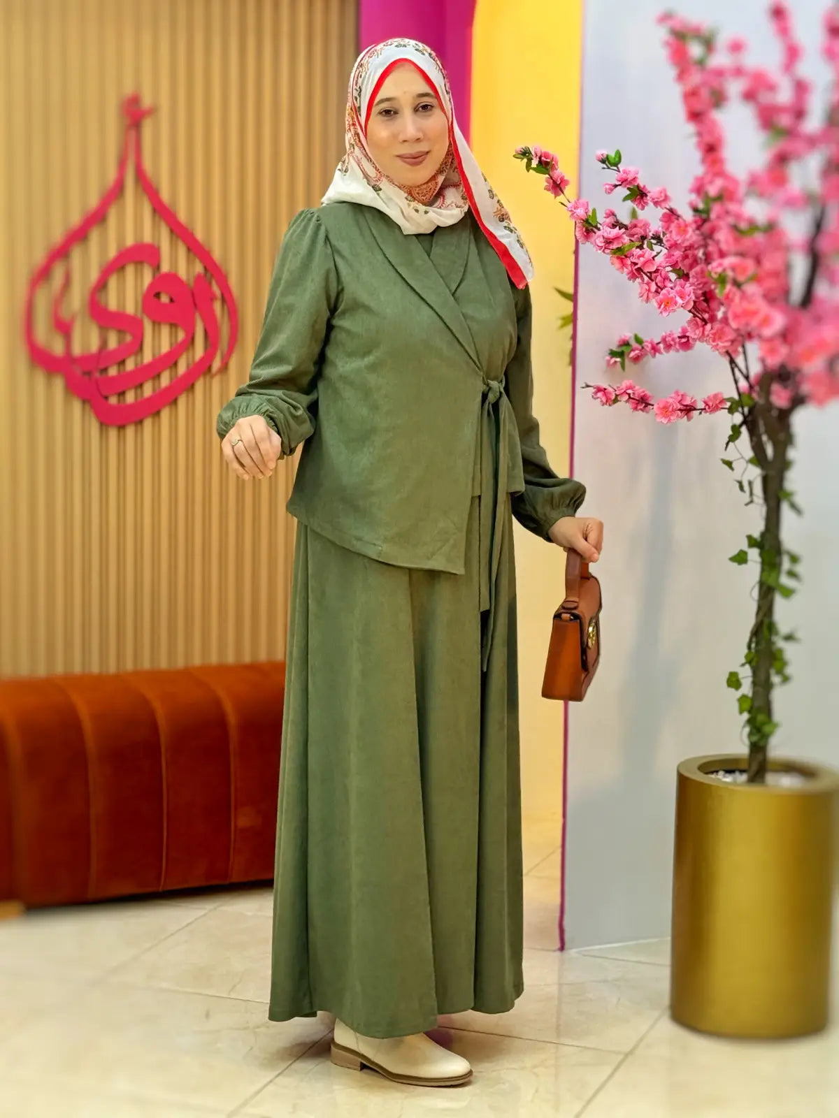 فستان مرجانة أخضر