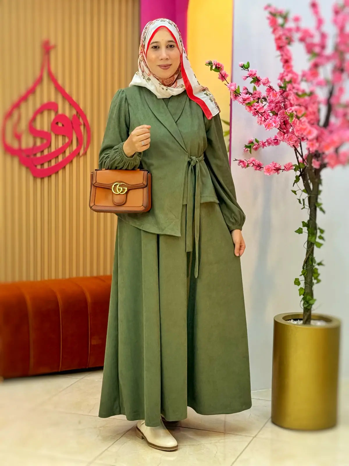 فستان مرجانة أخضر