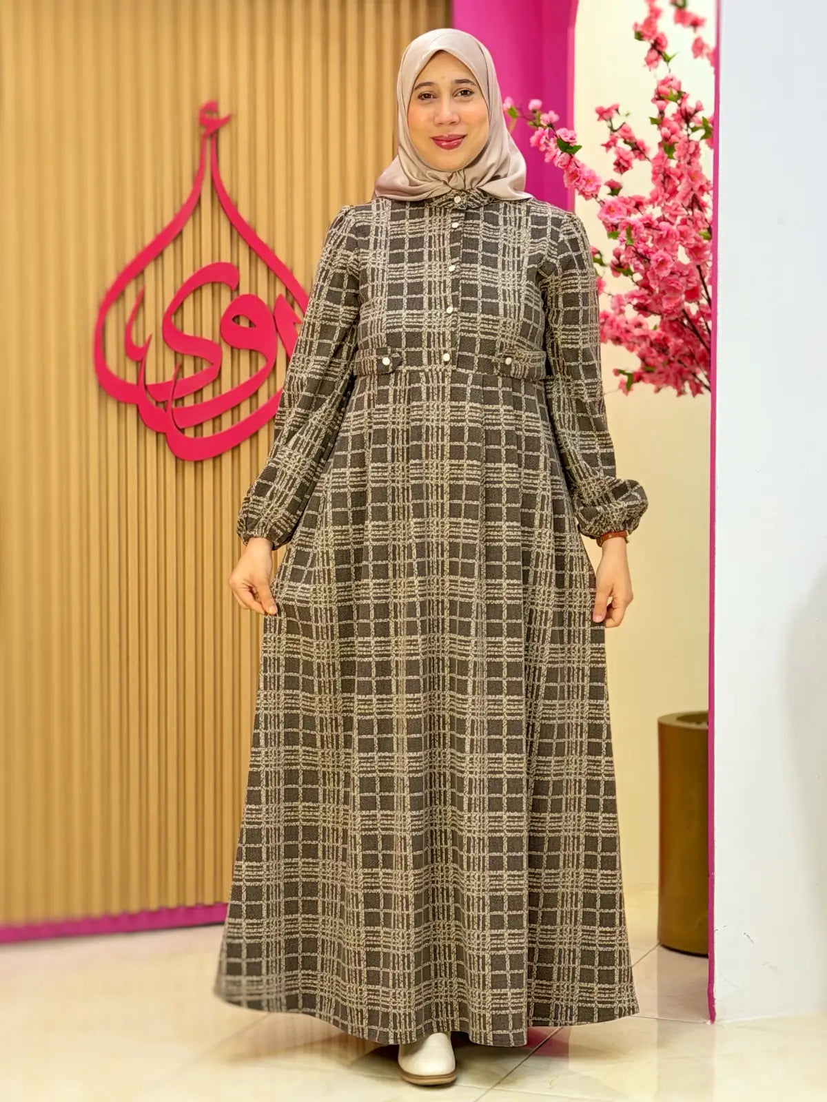 فستان دفئ ترابي