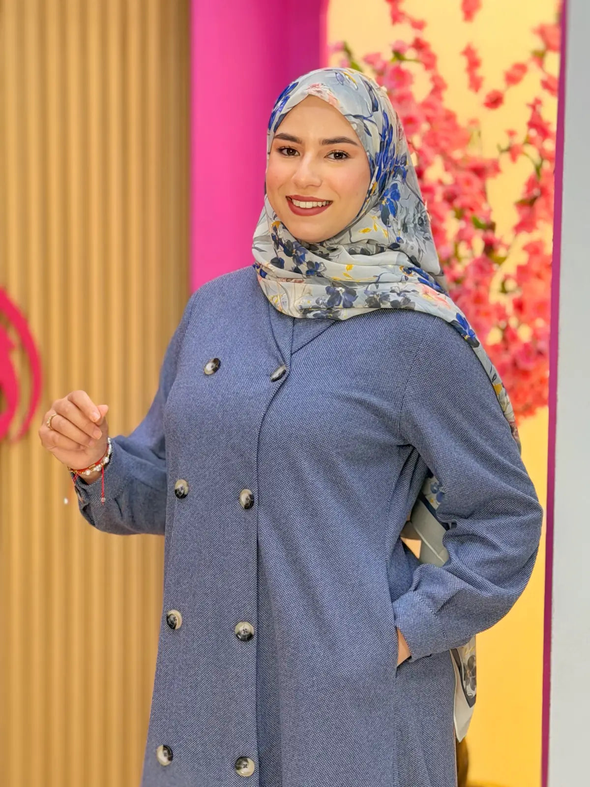 فستان سلام أزرق