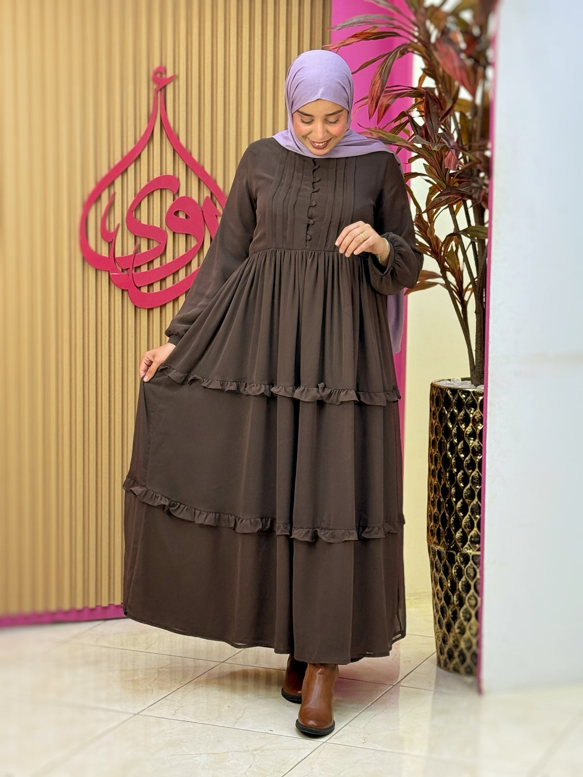 فستان نسمة بني