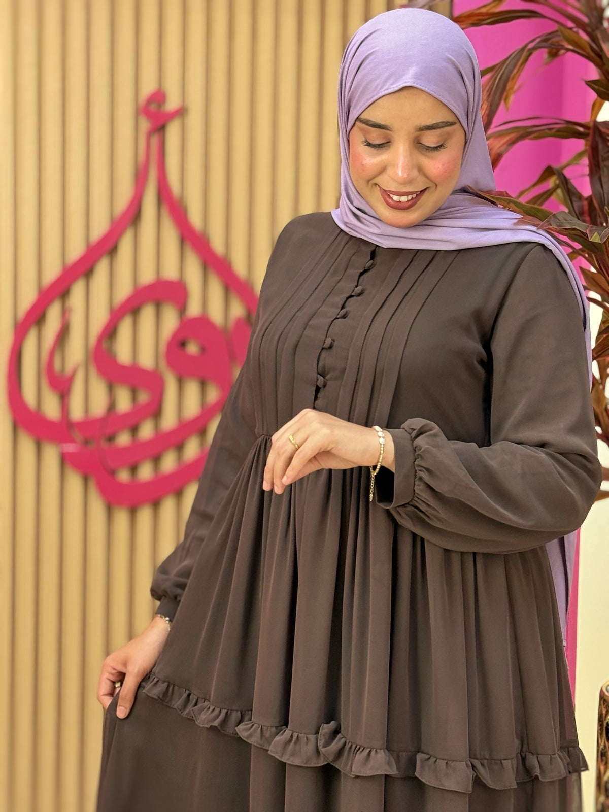 فستان نسمة بني