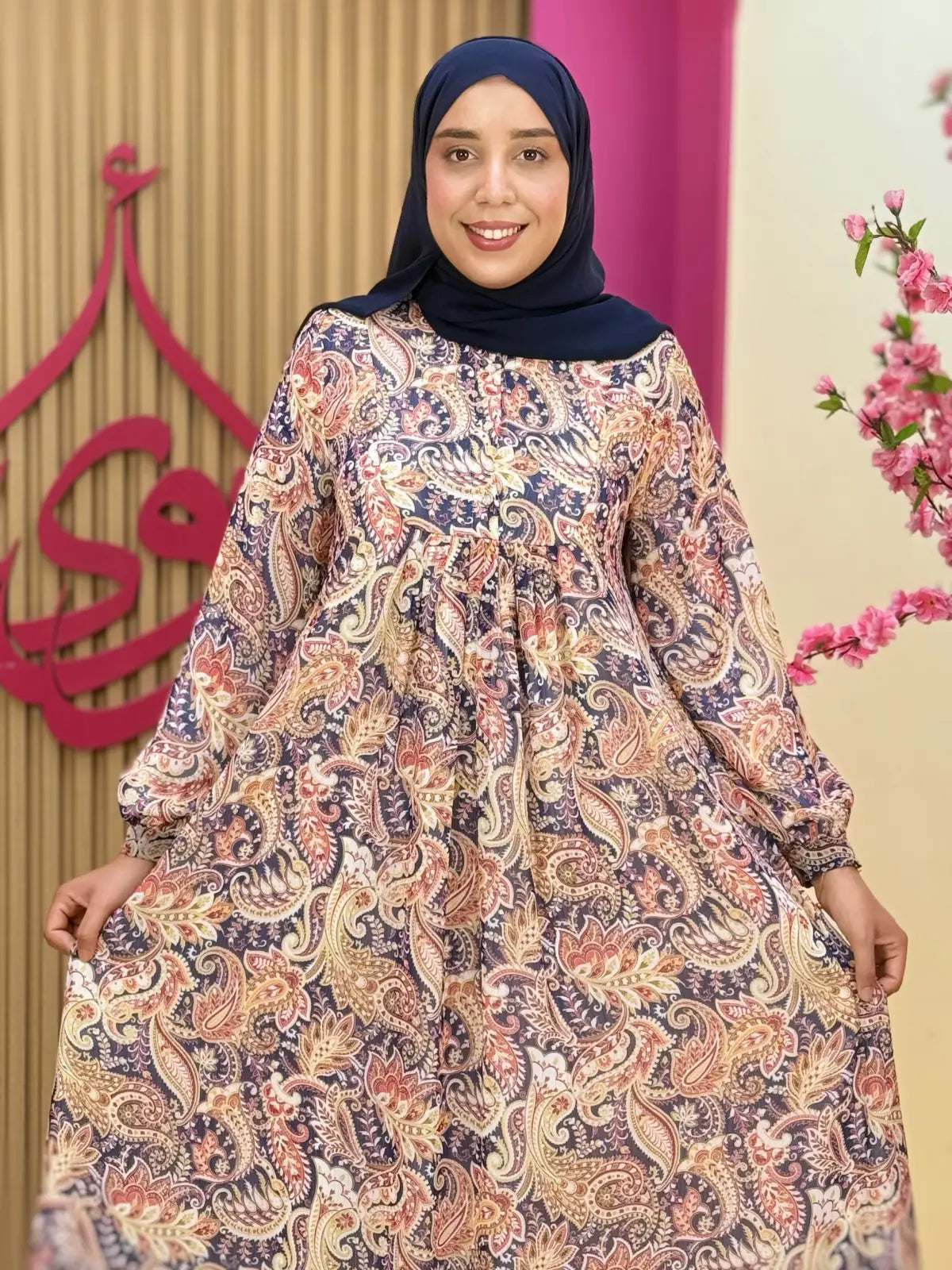 فستان أريج أزرق مزهر