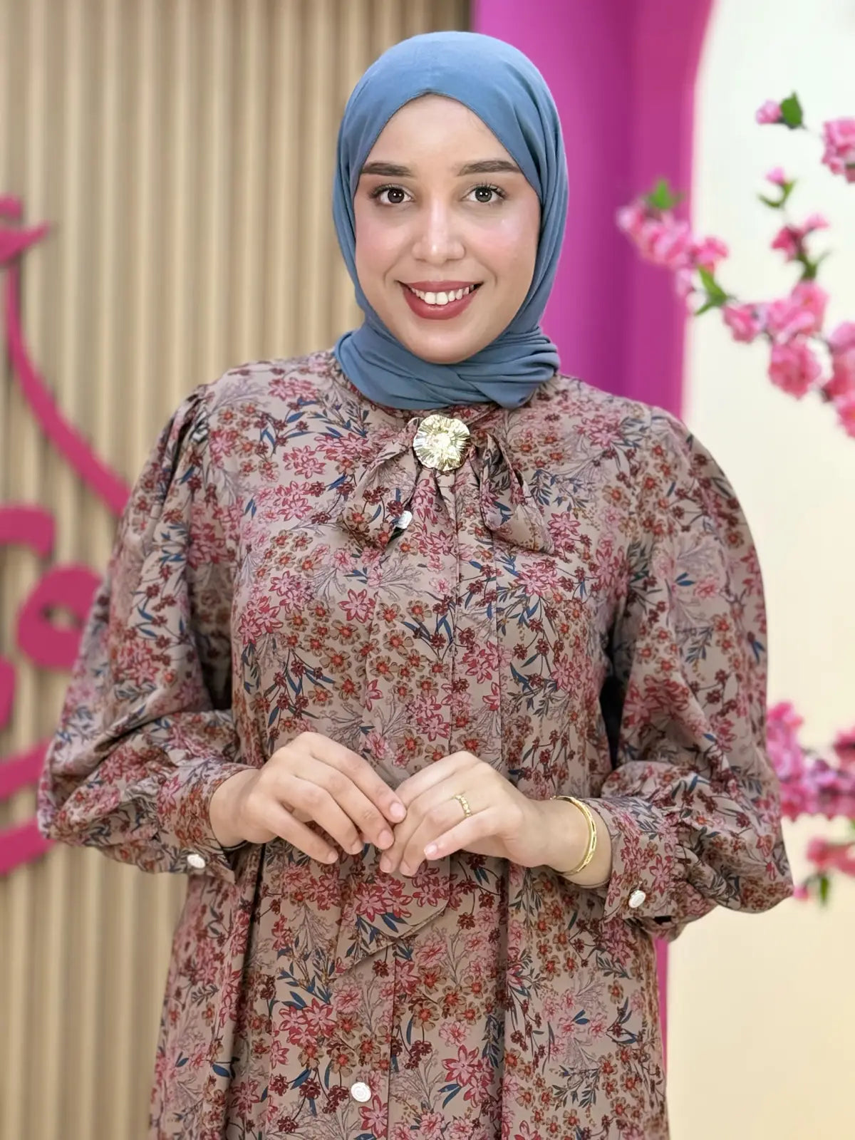 فستان راوية  بيج