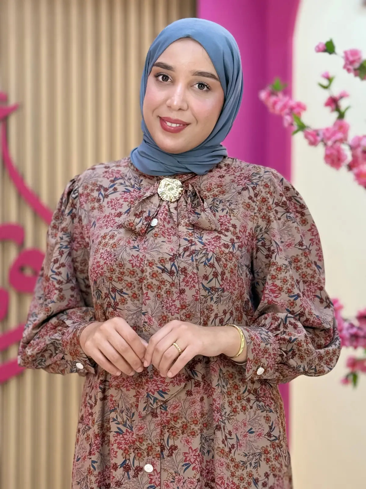 فستان راوية  بيج