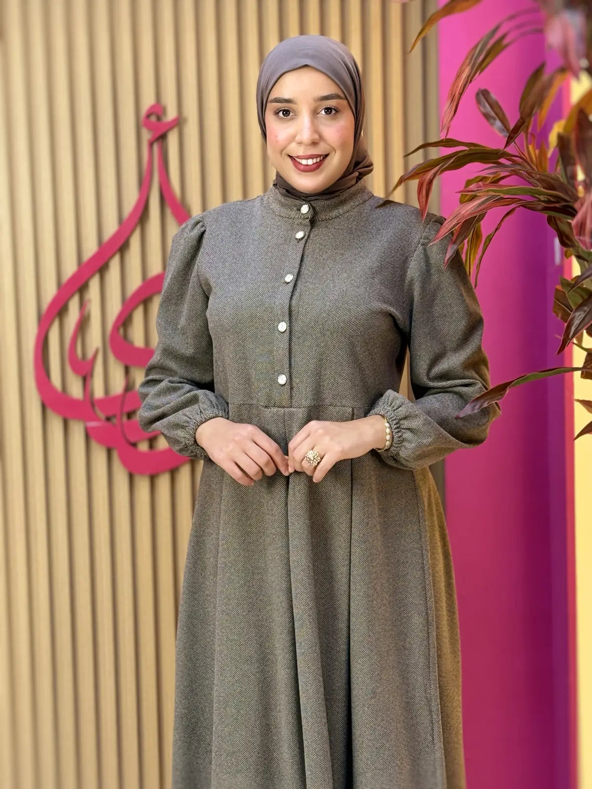 فستان عبير بني