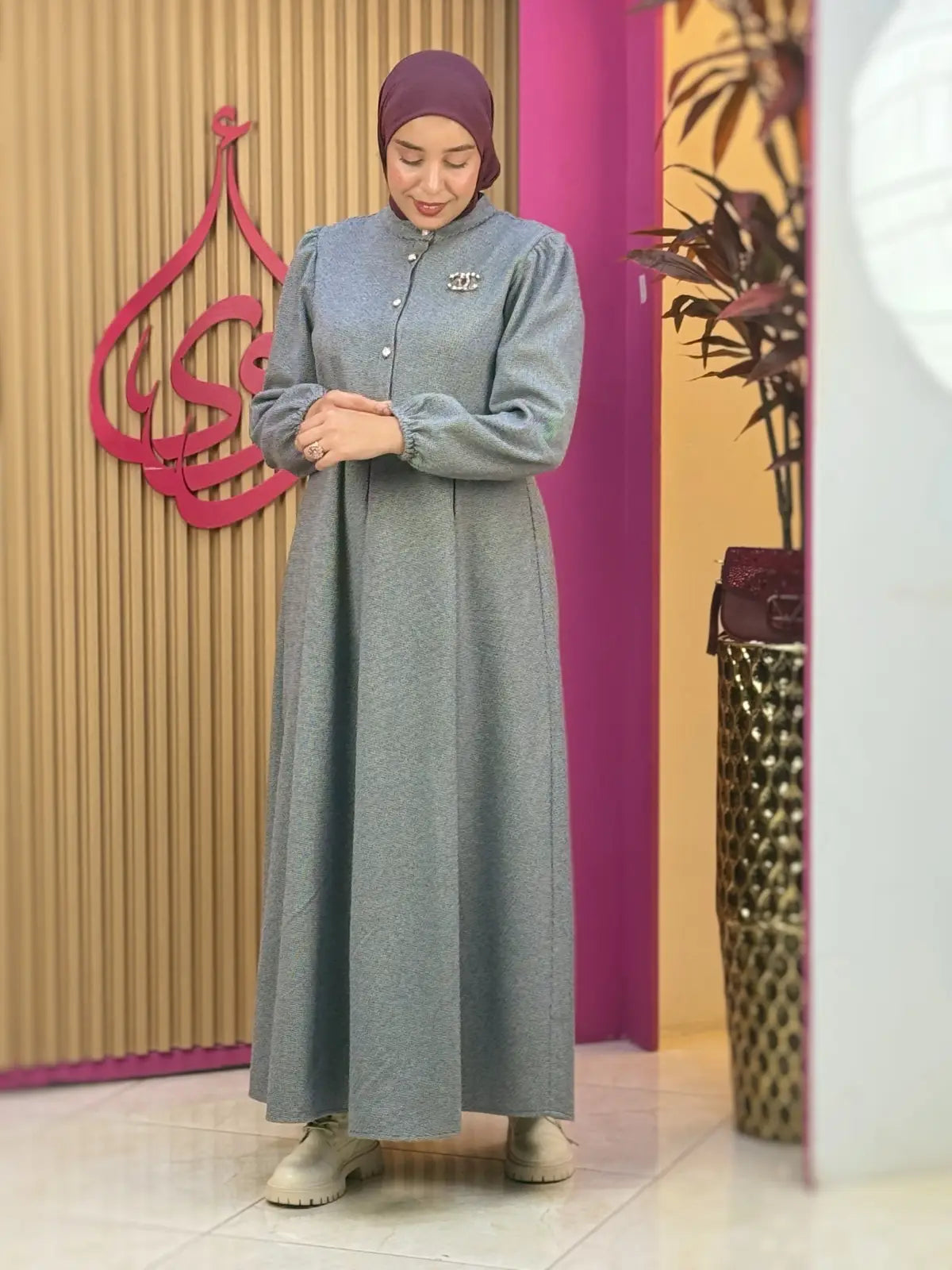 فستان عبير أزرق