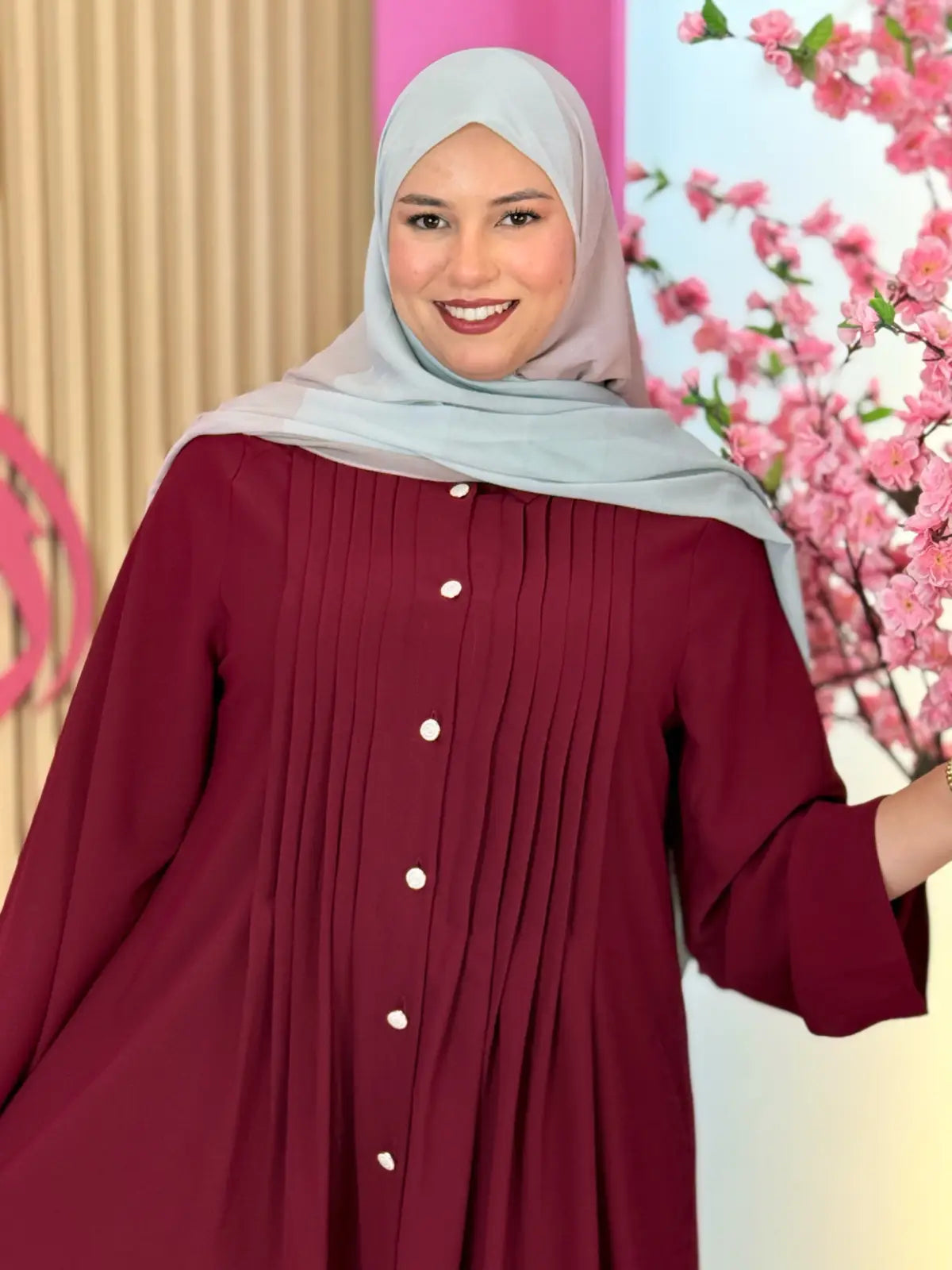 فستان ريماس عنابي