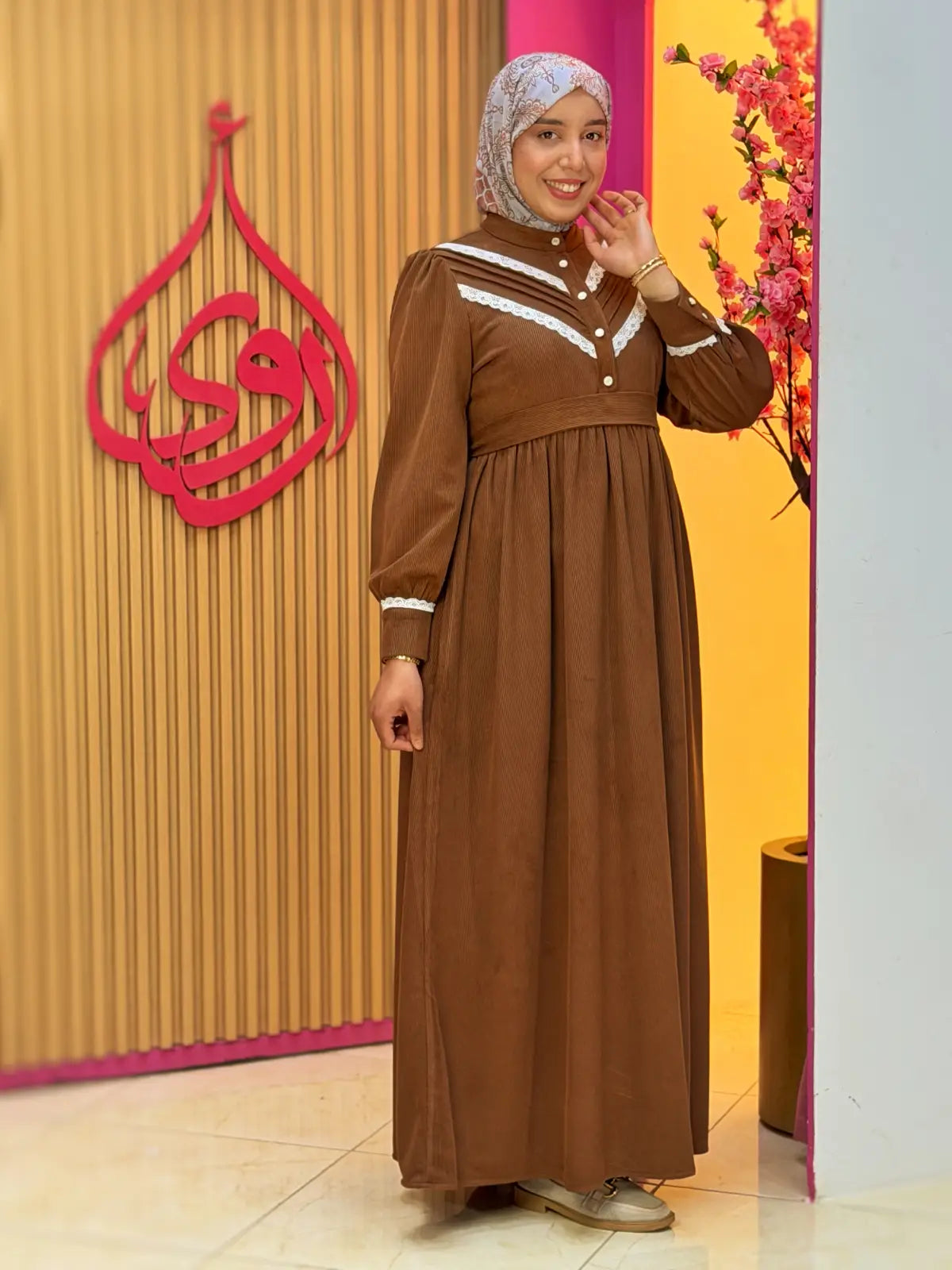 فستان تالة بني