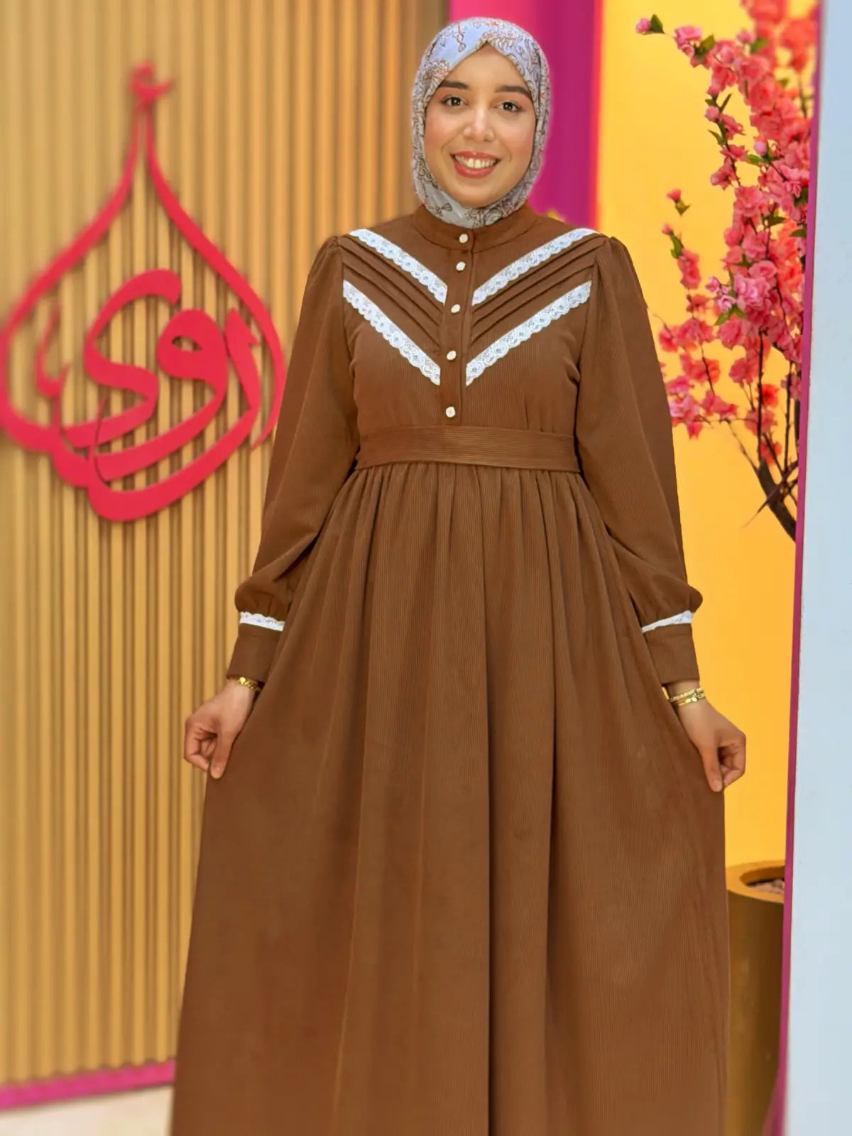 فستان تالة بني