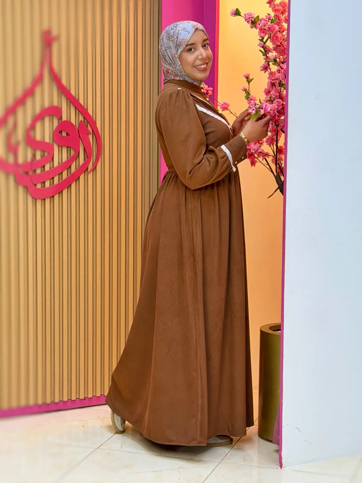 فستان تالة بني