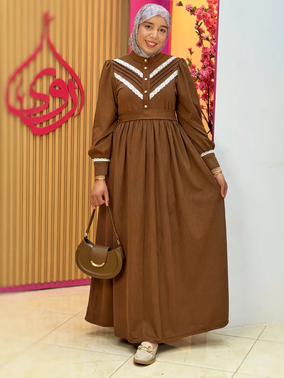 فستان تالة بني