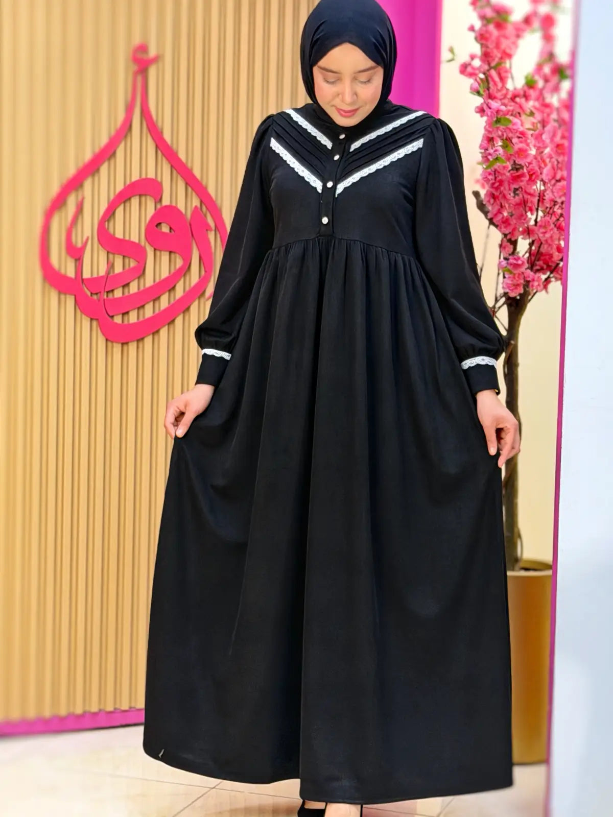 فستان تالة أسود