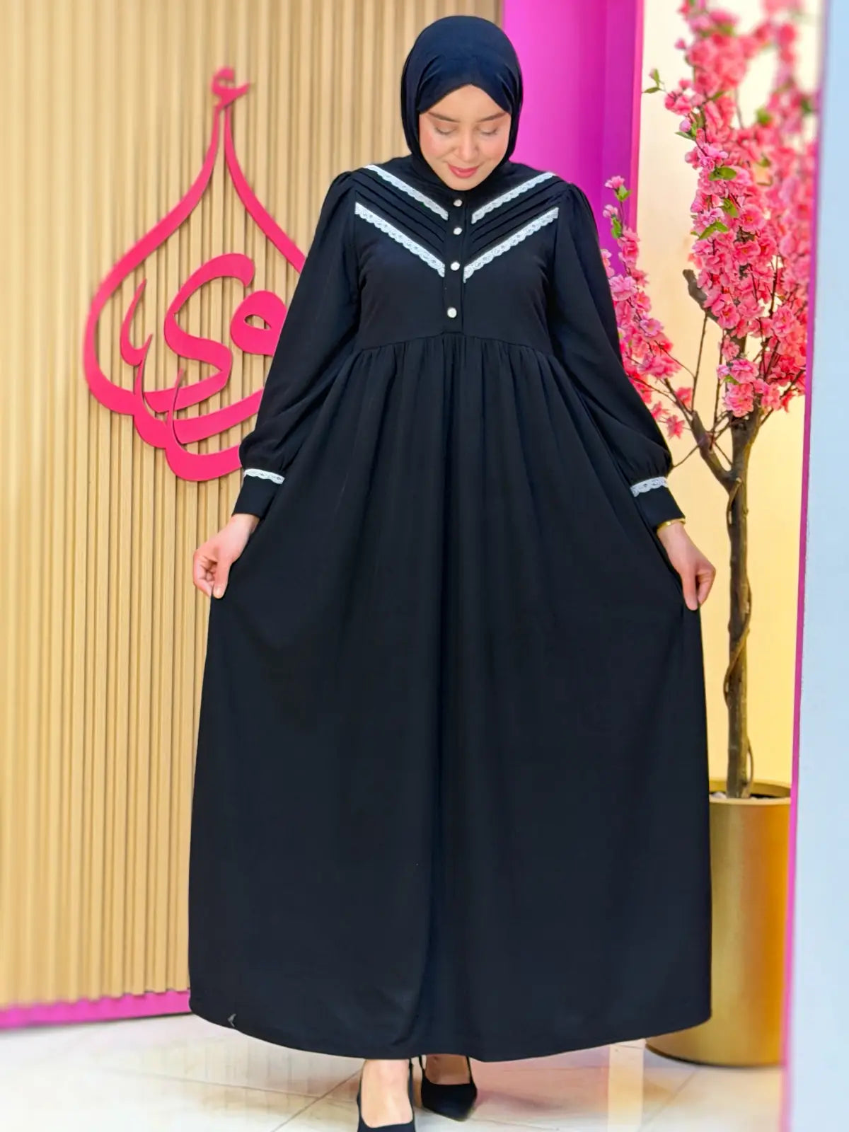 فستان تالة أسود