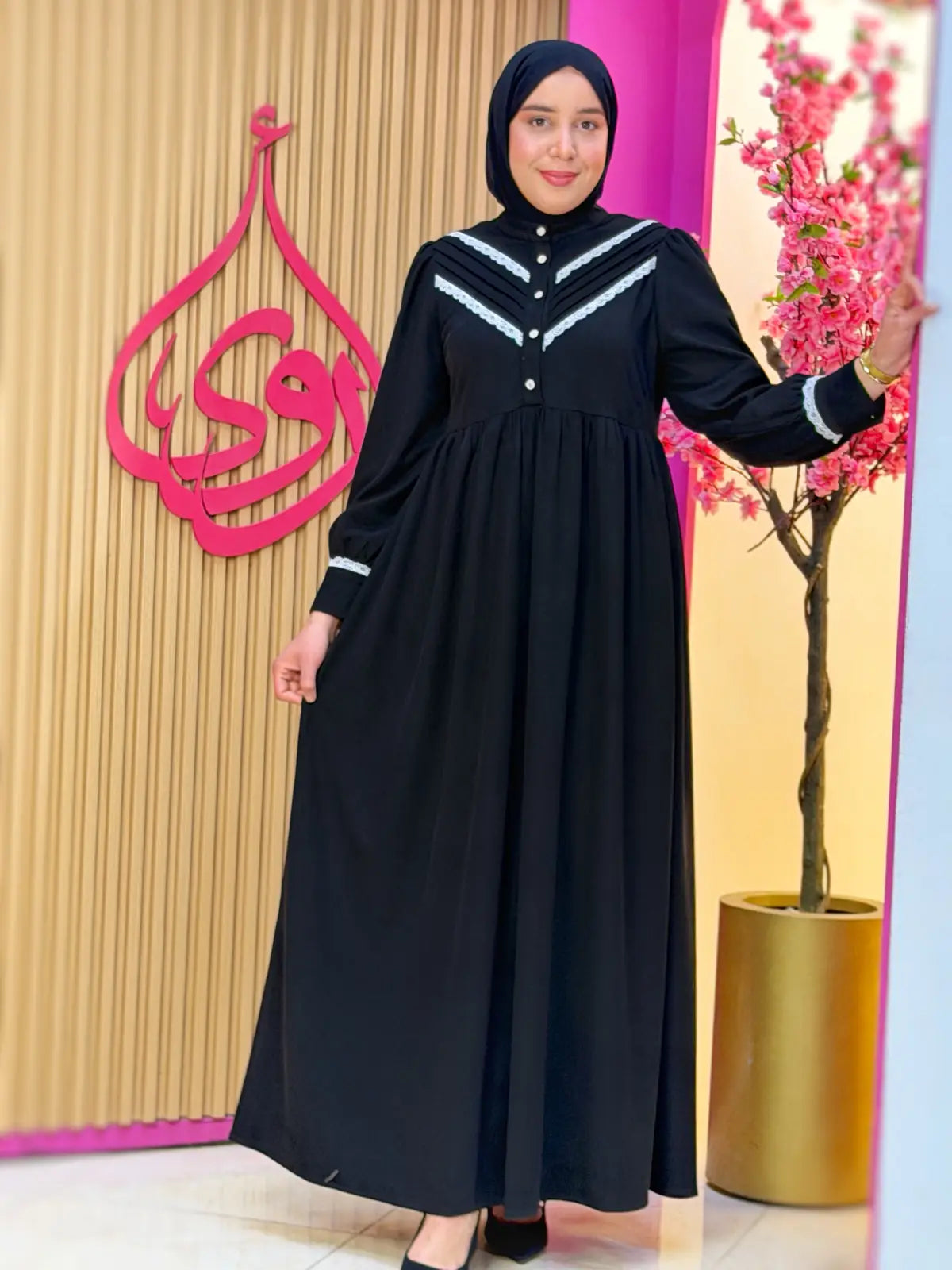 فستان تالة أسود