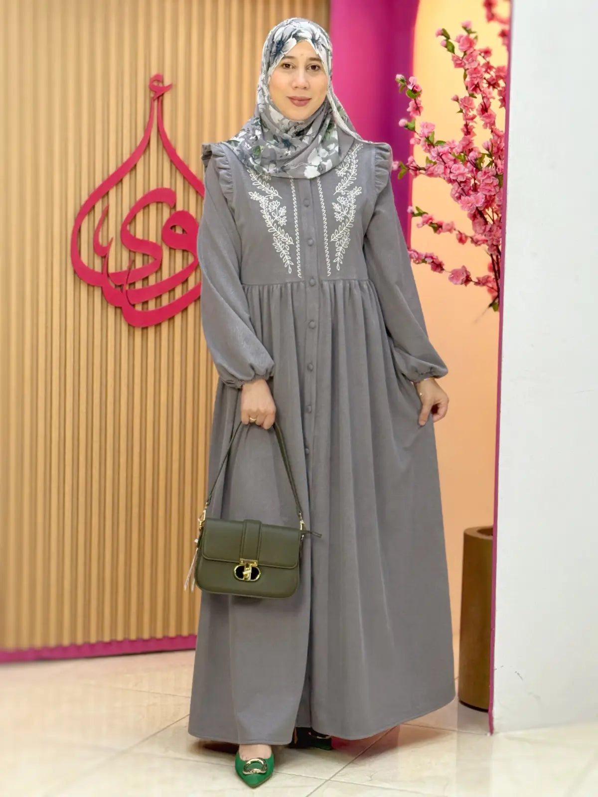 فستان سيرين رمادي