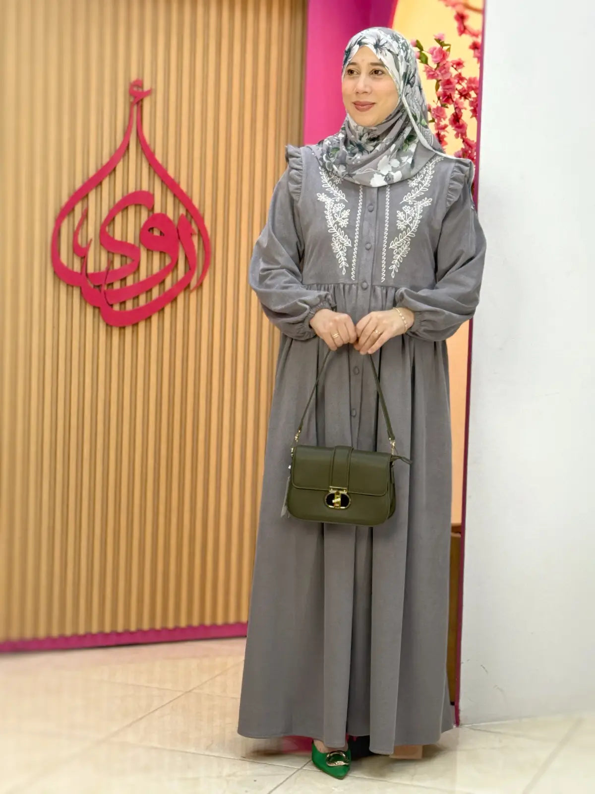 فستان سيرين رمادي