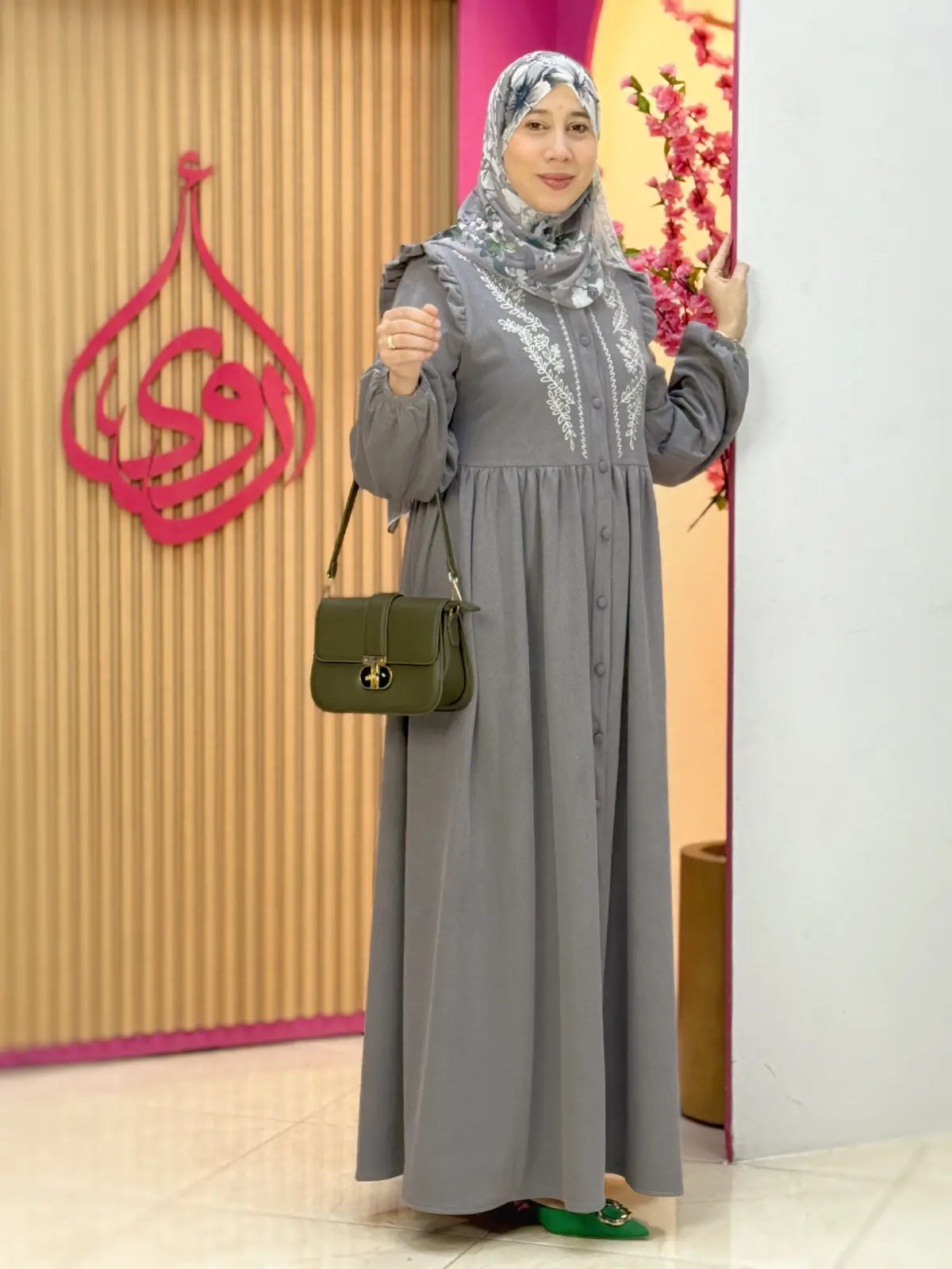 فستان سيرين رمادي
