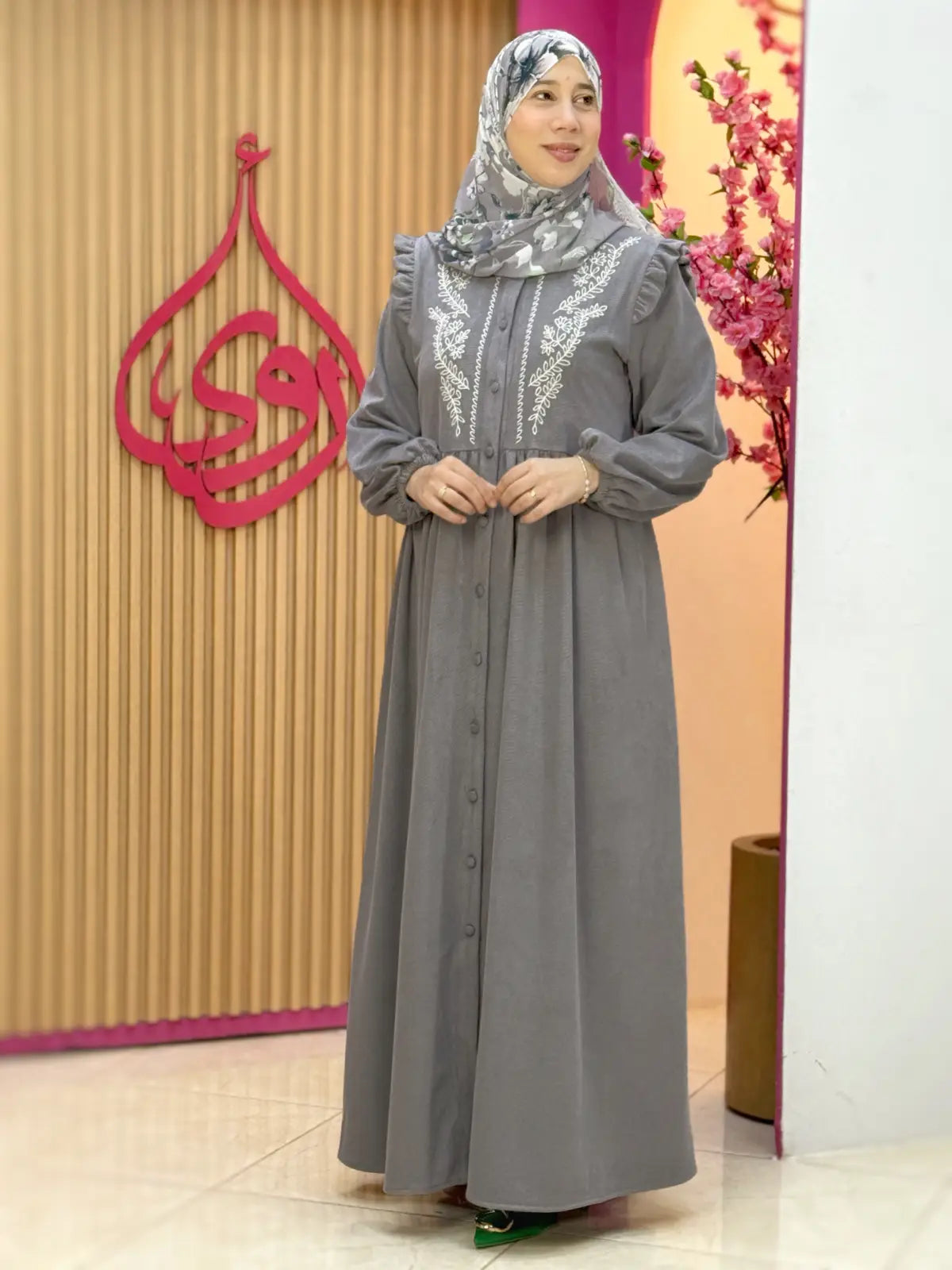 فستان سيرين رمادي
