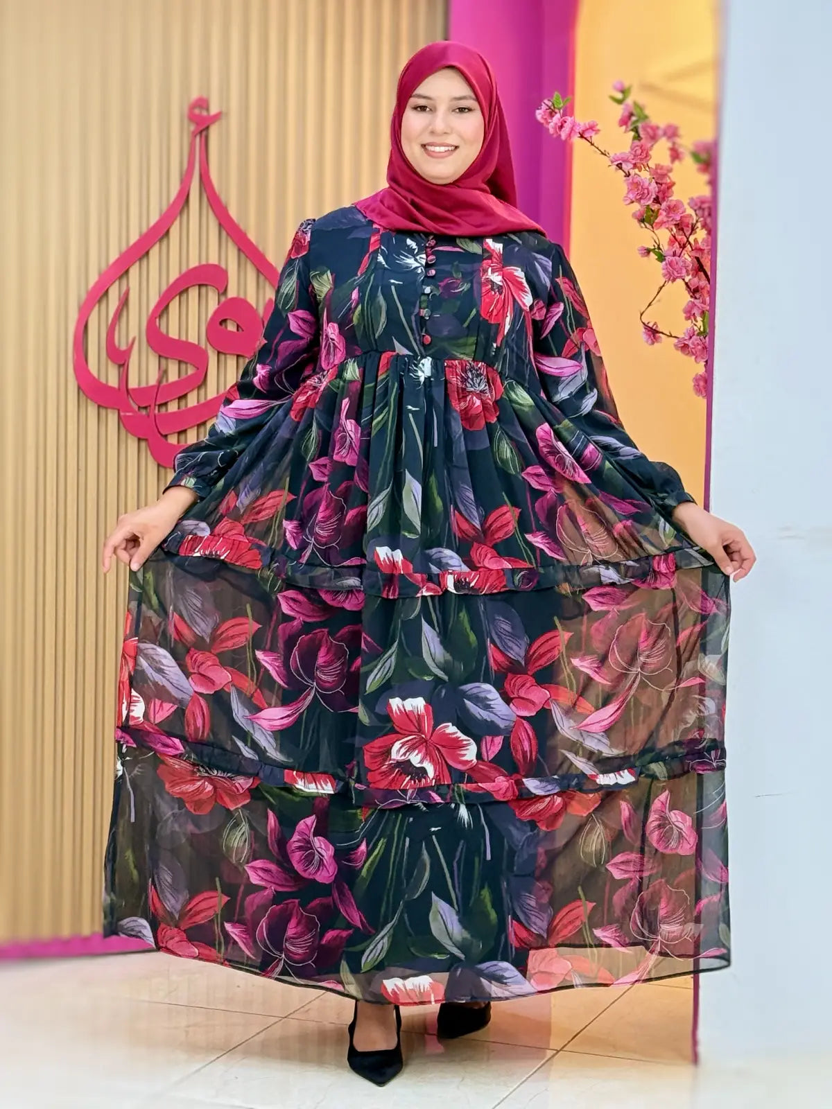 فستان نسمة ورد