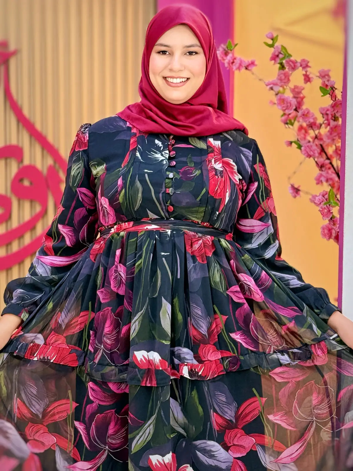 فستان نسمة ورد