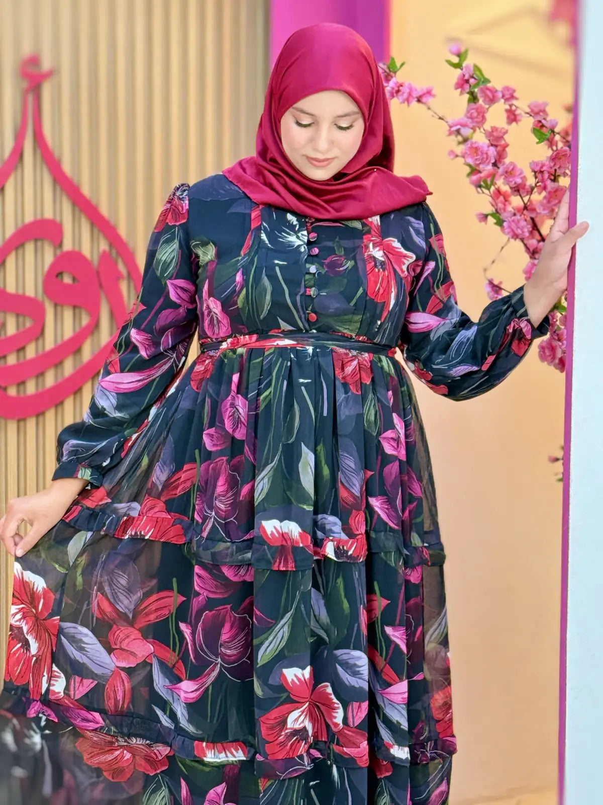 فستان نسمة ورد